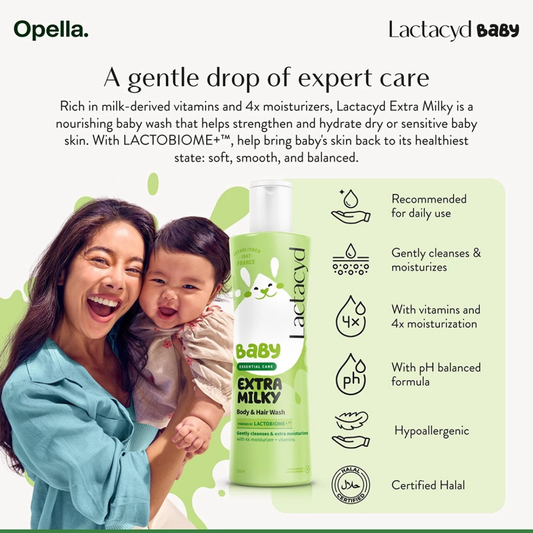LACTACYD Baby Hair & Body Wash (Extra Milky) 500ml
