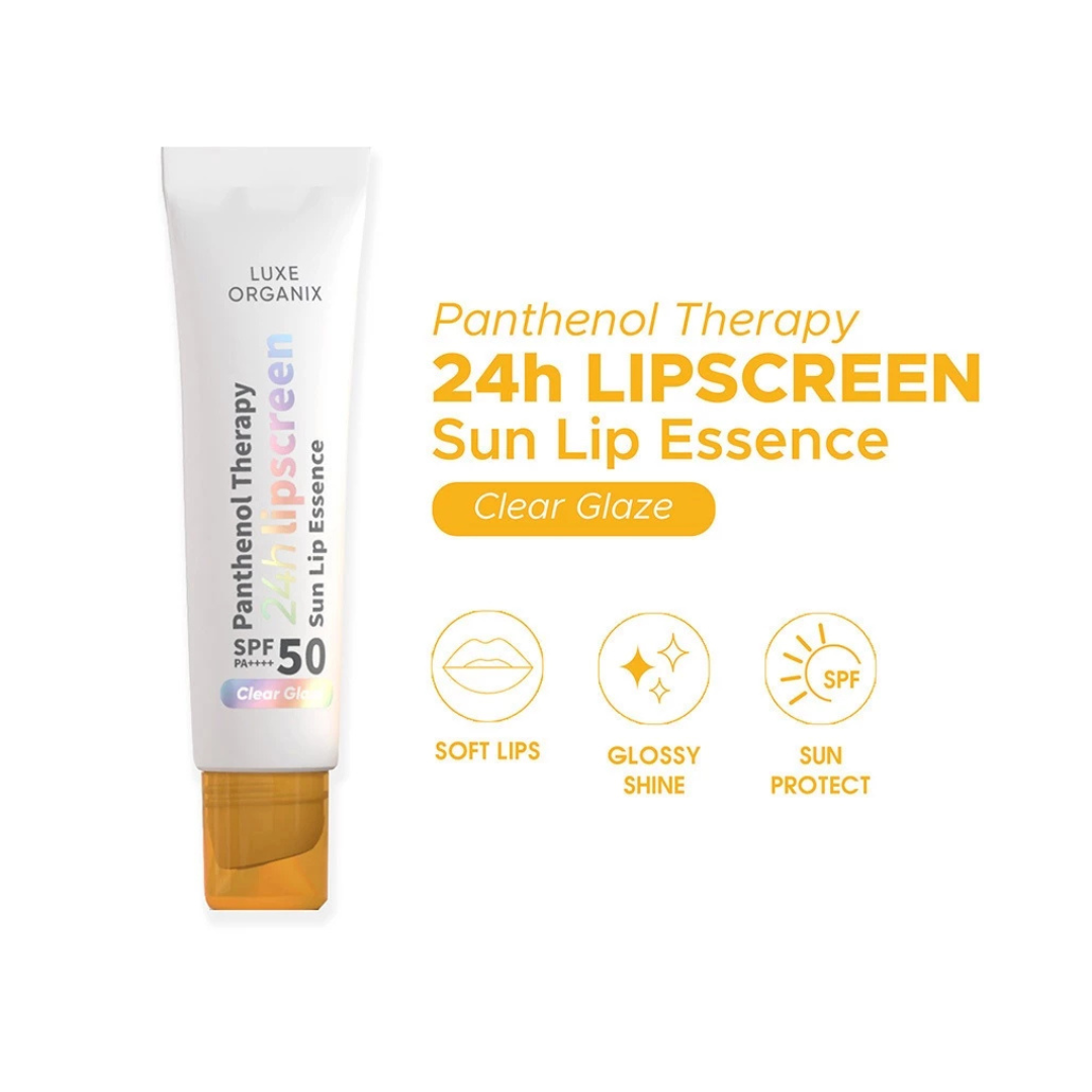 LUXE ORGANIX 24h Lipscreen Sun Lip Essence SPF50 PA+++ (Clear Glaze) 10g