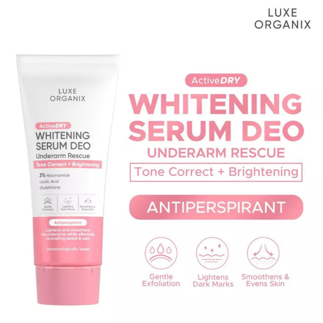 LUXE ORGANIX ActiveDry Whitening Serum Deo (Rescue, Tone Correct + Brightening) 50g