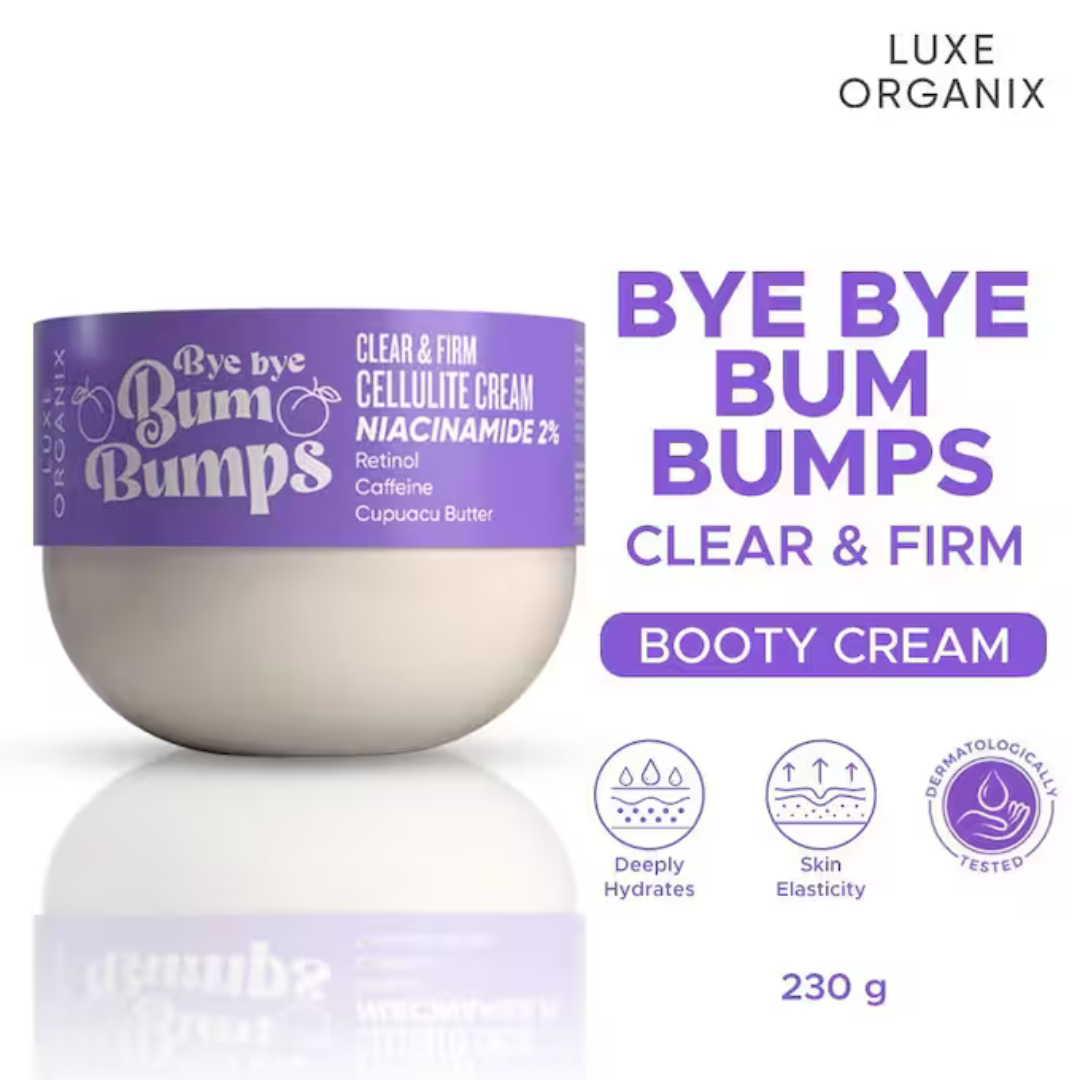 LUXE ORGANIX Bye Bye Bum Bumps Cellulite Cream (Clear & Firm) 230g
