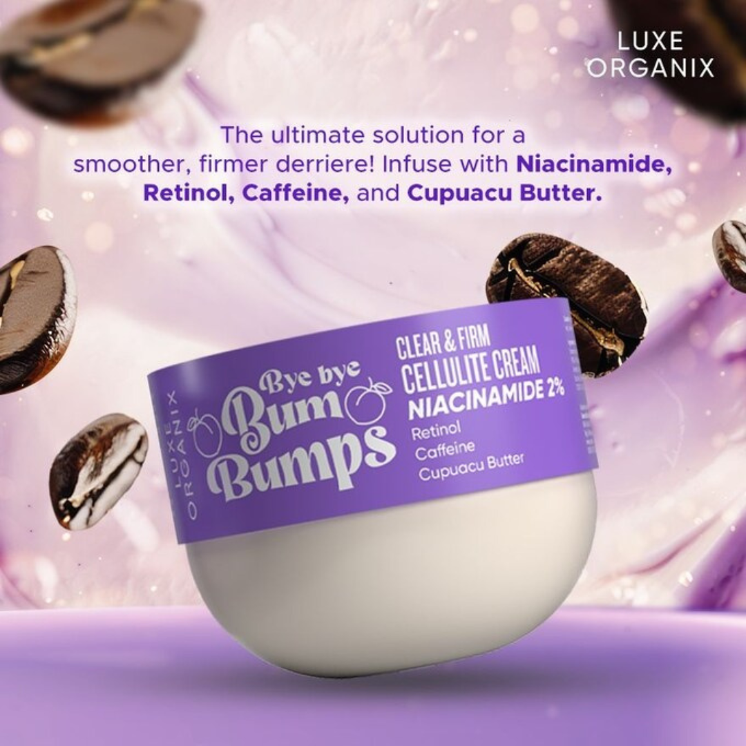LUXE ORGANIX Bye Bye Bum Bumps Cellulite Cream (Clear & Firm) 230g