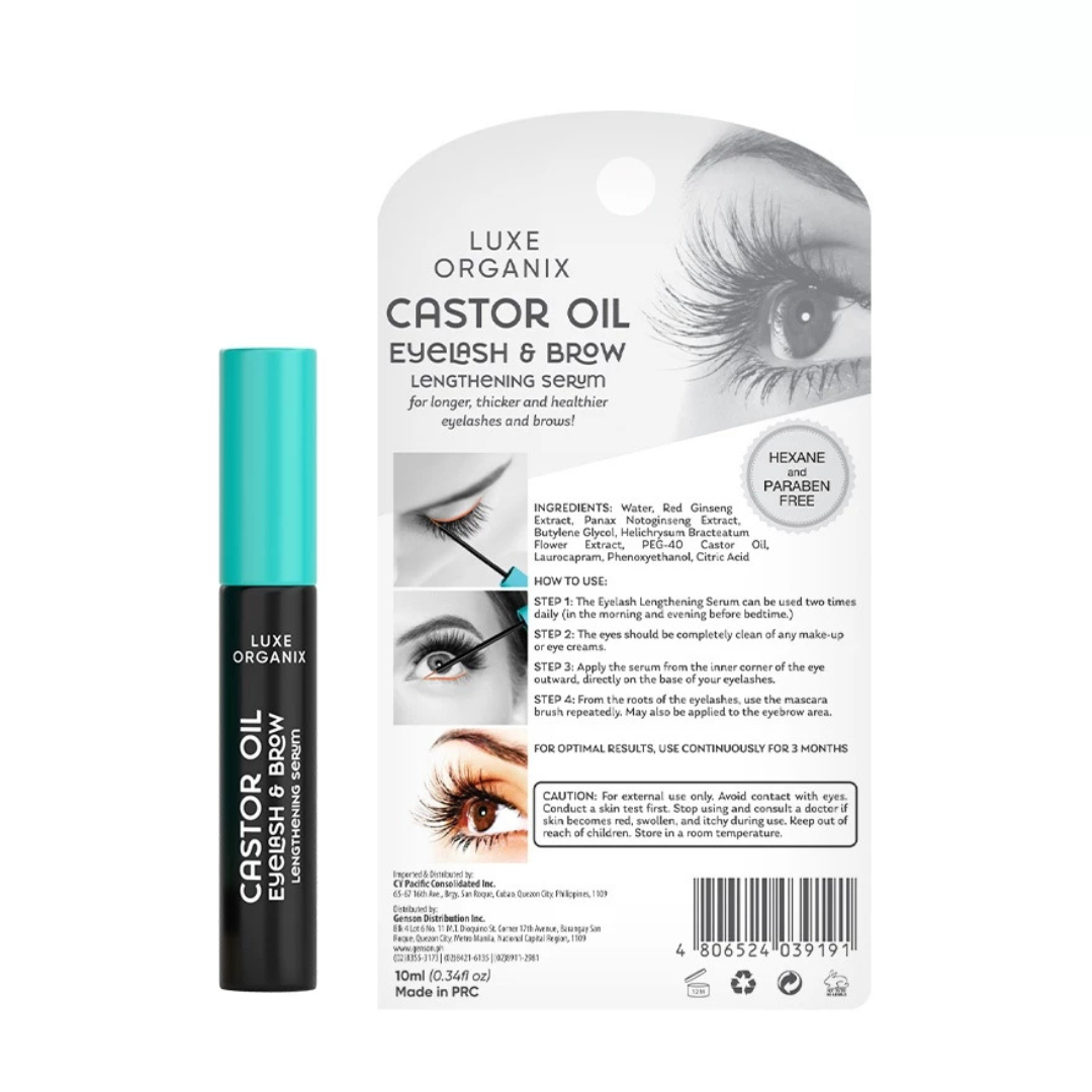 LUXE ORGANIX Castor Oil Lengthening Serum (Eyelash & Brow) 10ml