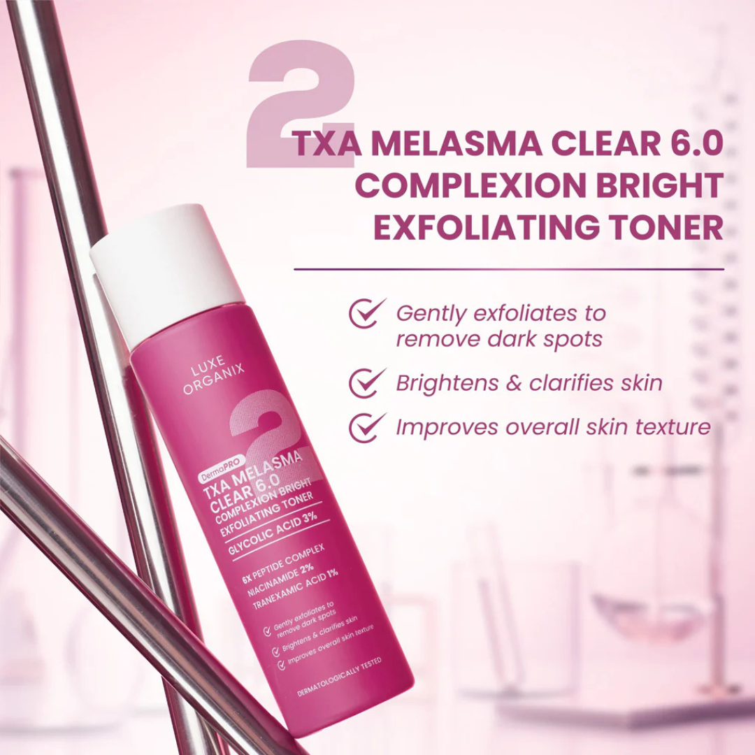 LUXE ORGANIX Complexion Bright Exfoliating Toner (TXA Melasma Clear 6.0) 150ml
