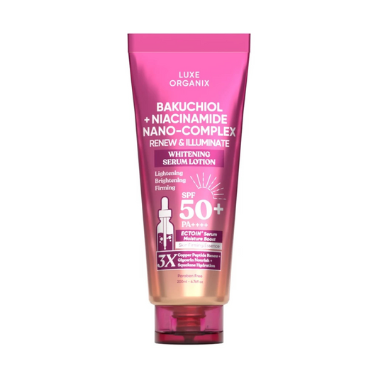 LUXE ORGANIX (Bakuchiol + Niacinamide Nano Complex SPF50+ PA++++) Whitening Serum Lotion 200ml