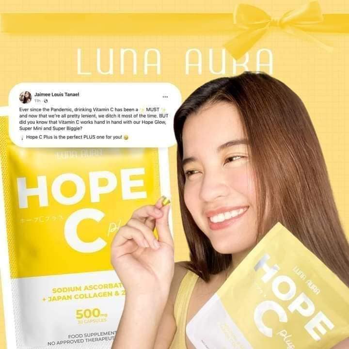 Luna Aura Hope C Plus (Sodium Ascorbate + Japan Collagen & Zinc) 30 Capsules