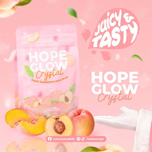 Luna Aura Hope Glow Crystal Peach Glutathione Juice Drink