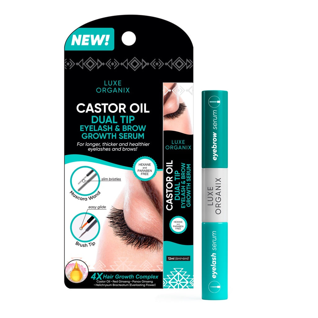 Luxe Organix Castor Oil Dual Tip Eyelash & Brow Growth Serum 12ml