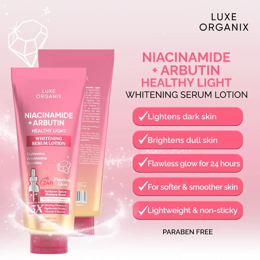 Luxe Organix Niacinamide + Arbutin Healthy Light Whitening Serum Lotion 350mL