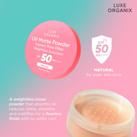 Luxe Organix UV Matte Powder Instant Pore Filter SPF50 PA++++ (Natural) 15g