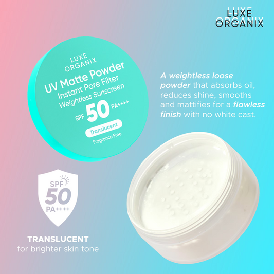Luxe Organix UV Matte Powder Instant Pore Filter SPF50 PA++++ (Translucent) 15g