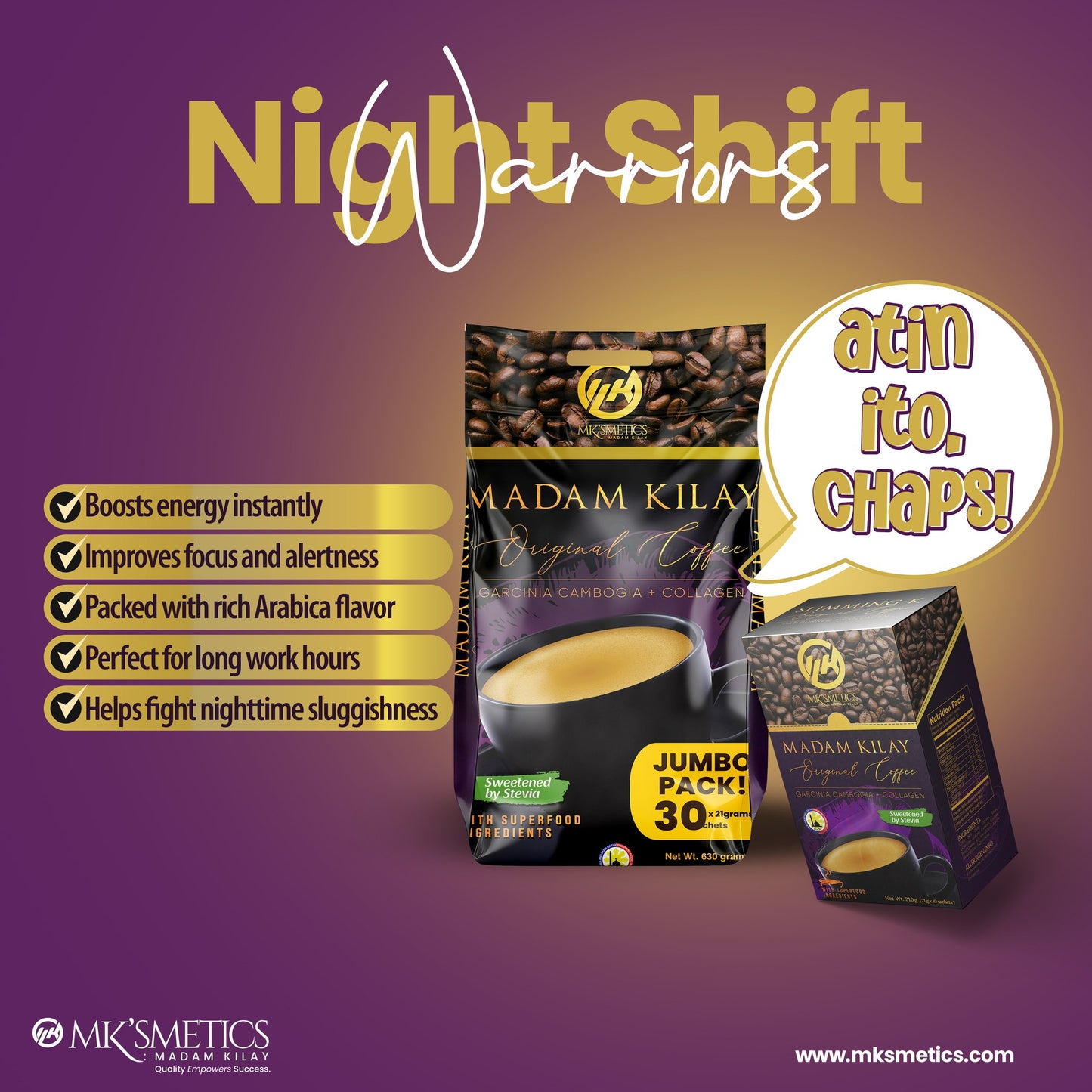 MK'SMETICS Original Coffee by MADAM KILAY - 10 Sachets
