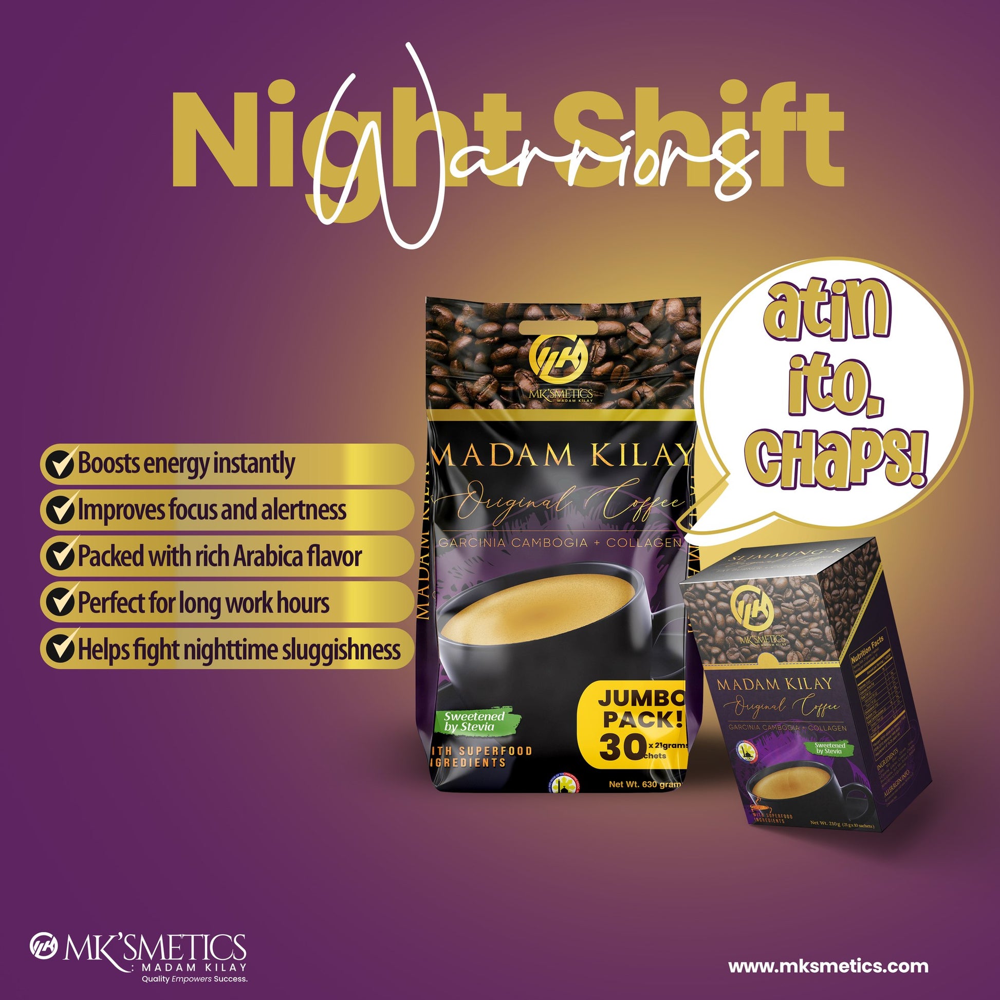 MK'SMETICS Original Coffee by MADAM KILAY - 10 Sachets