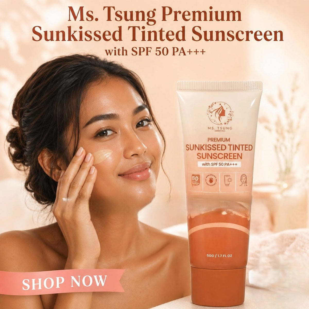 MS. TSUNG Premium Sunkissed Tinted Sunscreen (SPF 50 PA+++) 50g