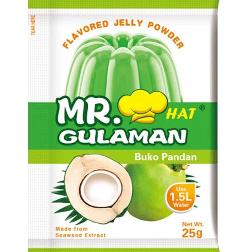 Mr. Hat Gulaman Flavored Jelly Powder - Buko Pandan 25g