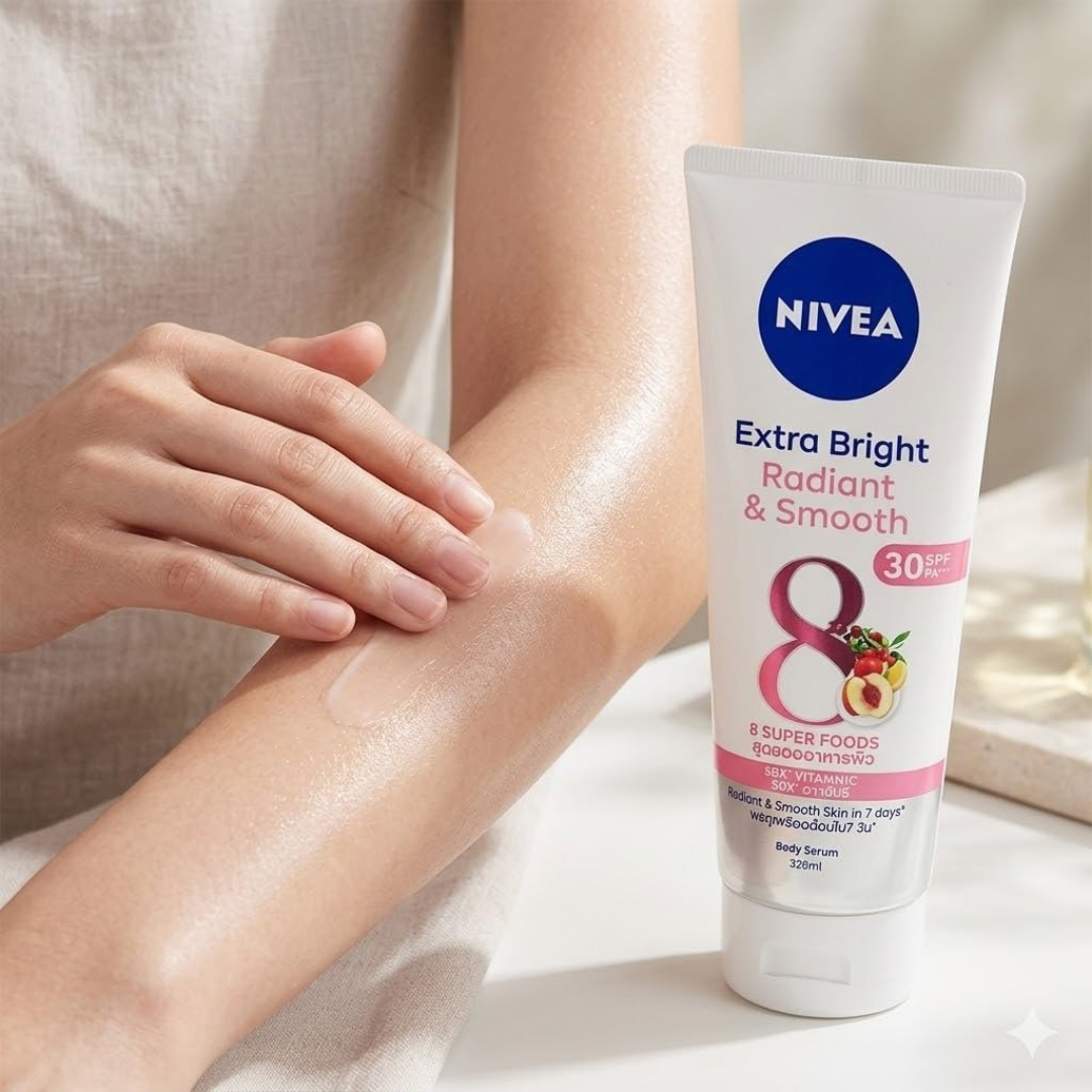 NIVEA Extra Bright 8 Super Food Body Serum (Radiant & Smooth with SPF30 PA+++ ) 320ml