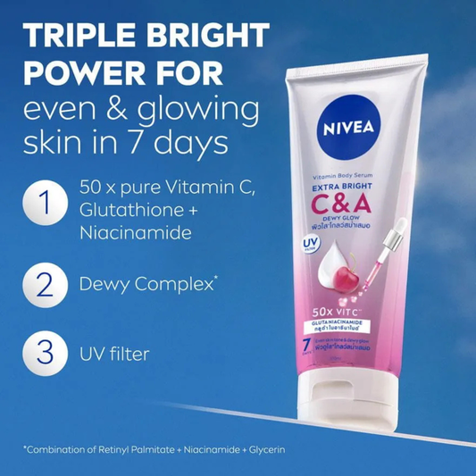 NIVEA Extra Bright Vitamin Body Serum (C&A + Dewy Glow) 300ml