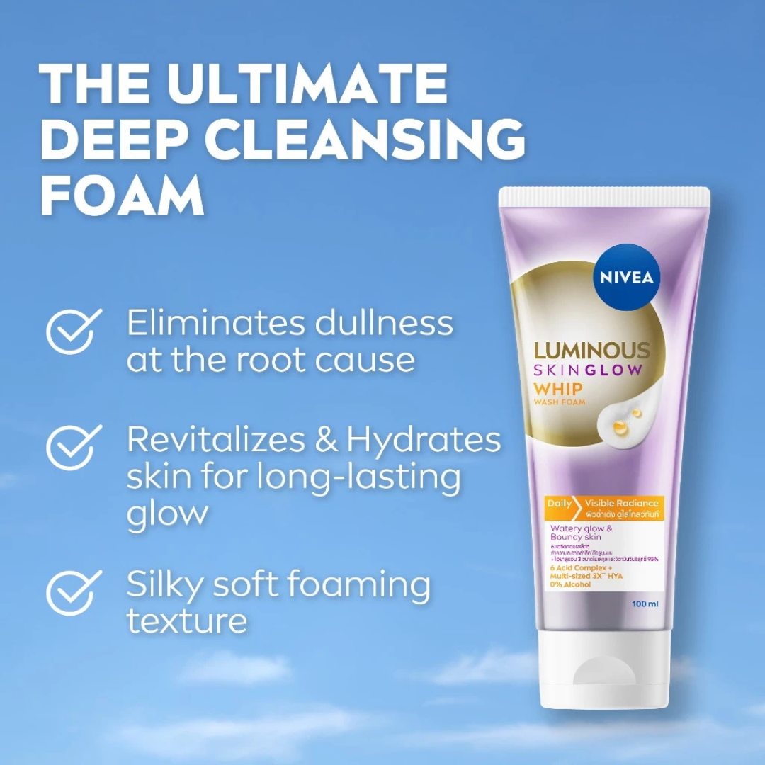 NIVEA Luminous Skin Glow Wash Foam (Whip) 100ml