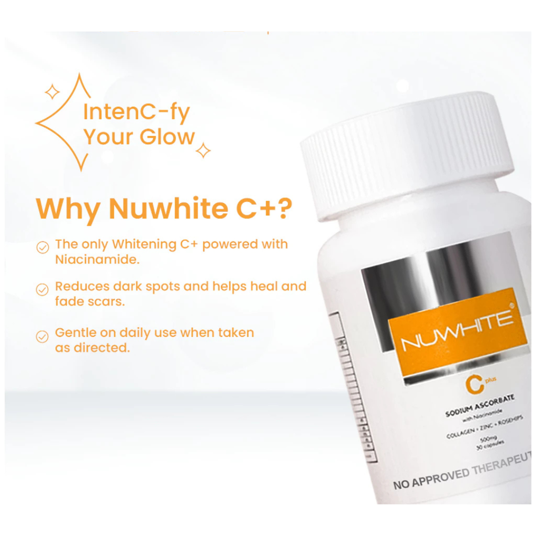 NUWHITE C Plus (Collagen + Zinc + Rosehips) 500mg - 30 Capsules