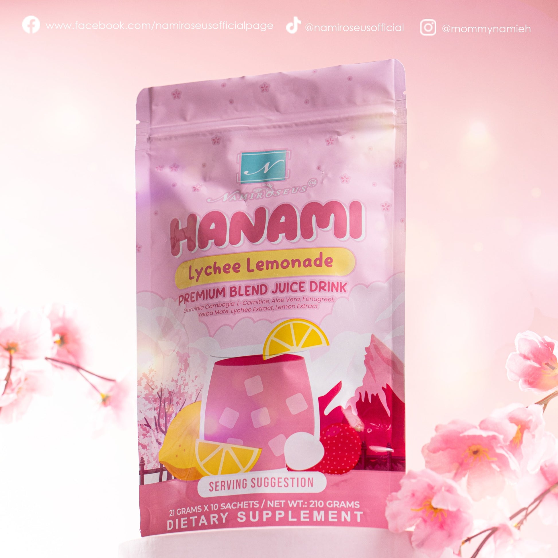 Namiroseus Hanami Lychee Lemonade Premium Blend Juice Drink - Net Wt. 210g