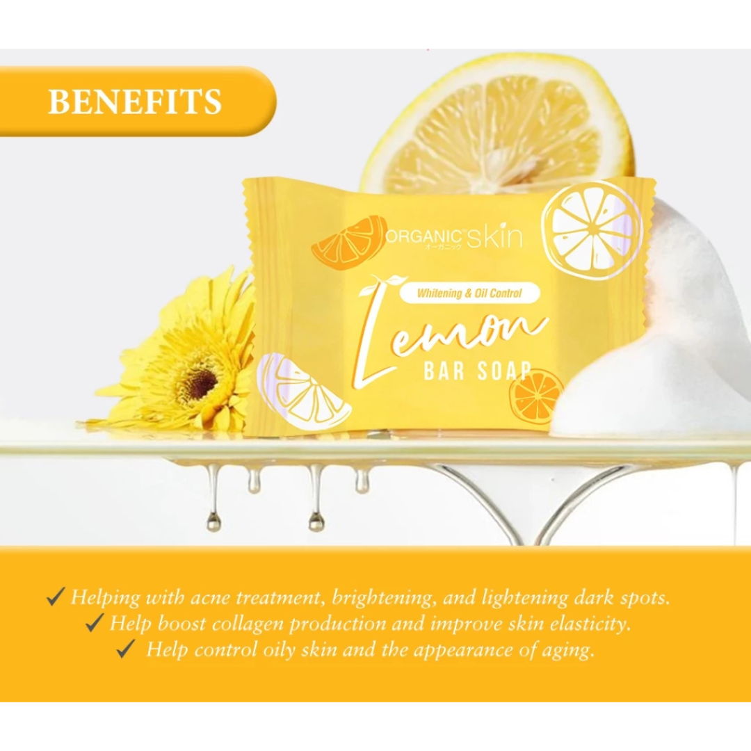 ORGANIC SKIN Whitening & Oil Control Bar Soap (Lemon) 50g