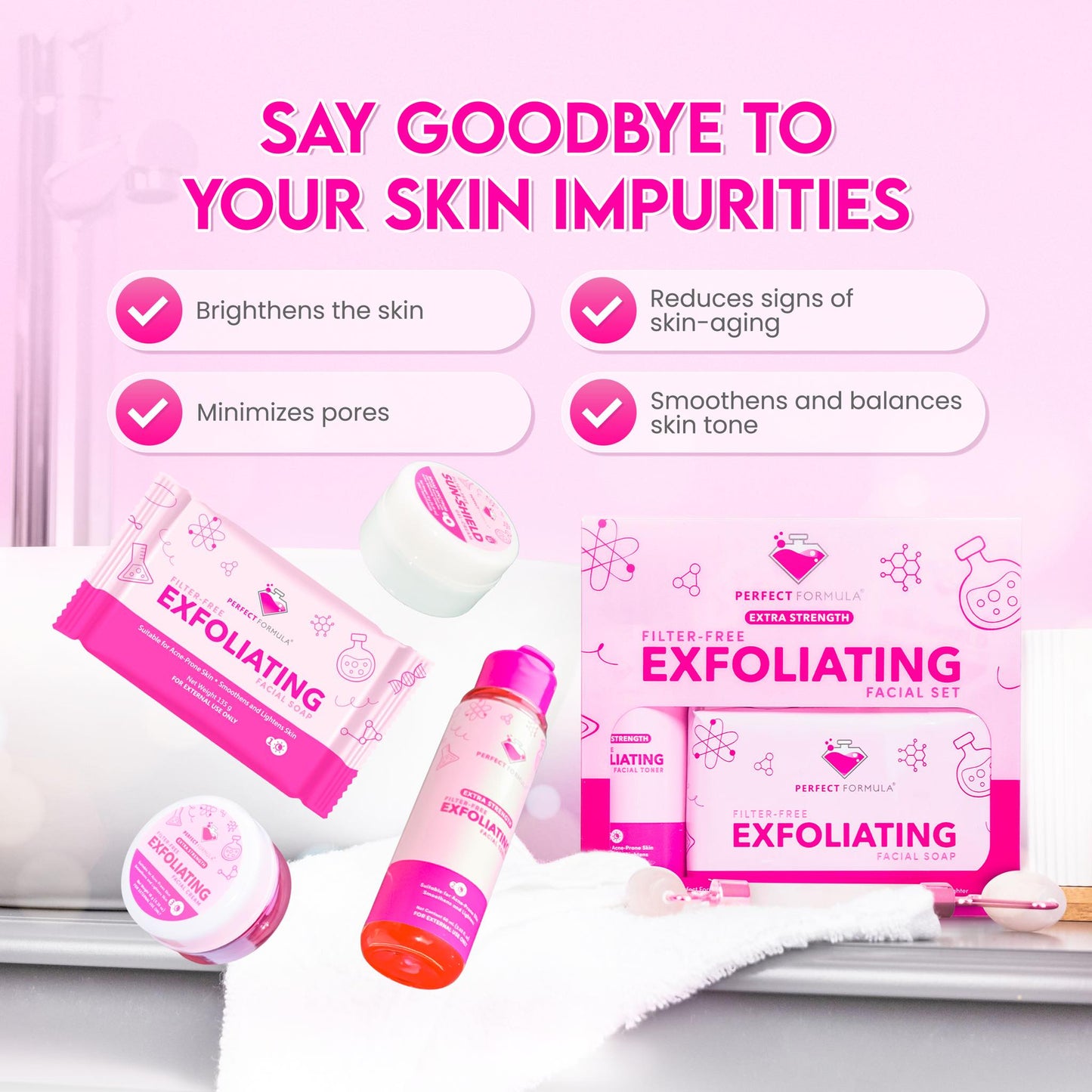 PERFECT FORMULA Filter-Free Exfoliating Facial Set (Extra Strength)