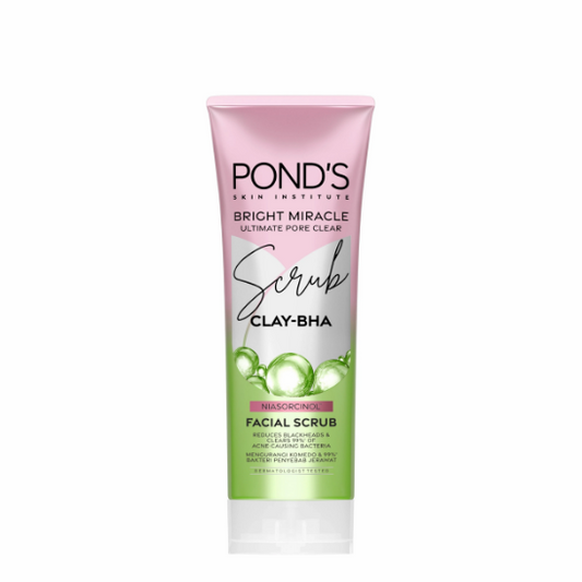 Pond's Bright Miracle Ultimate Pore Clear Face Scrub (Clay-BHA) 100g