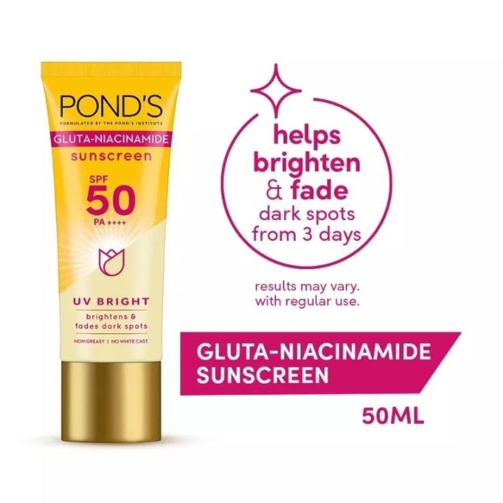 Pond's Gluta-Niacinamide Sunscreen SPF50 PA++++ UV Bright 50mL