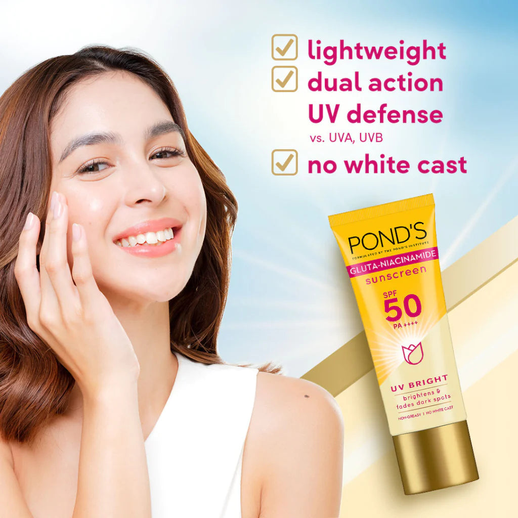 Pond's Gluta-Niacinamide Sunscreen SPF50 PA++++ UV Bright 50mL