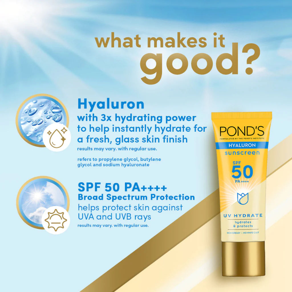 Pond's Hyaluron Sunscreen SPF50 PA++++ UV Hydrate 50mL