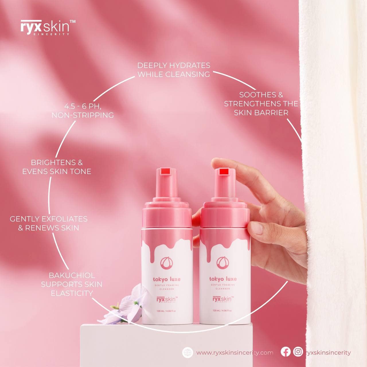 RYXSKIN Tokyo Luxe Gentle Foaming Cleanser 120ml