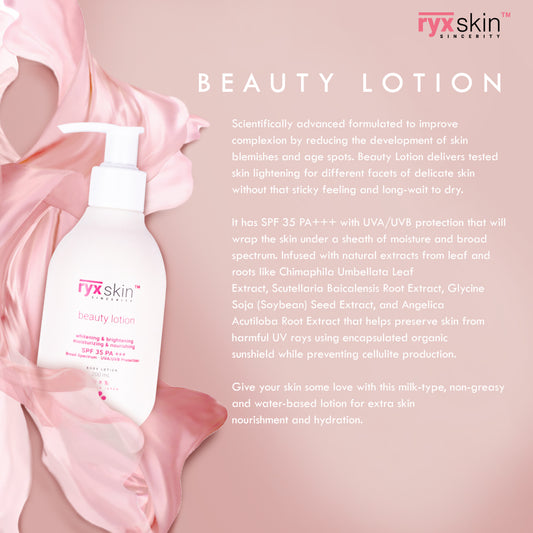RyxSkin Sincerity Whitening Beauty Lotion SPF 35PA +++ UVA/UVB Protection 200mL