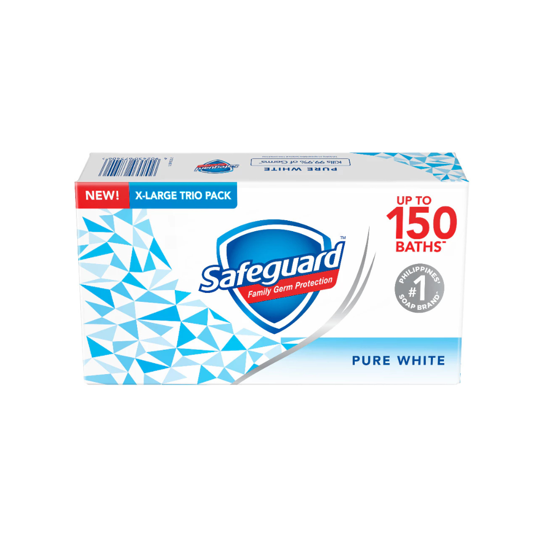 SAFEGUARD Family Germ Protection  Soap (Pure White) 3x160g
