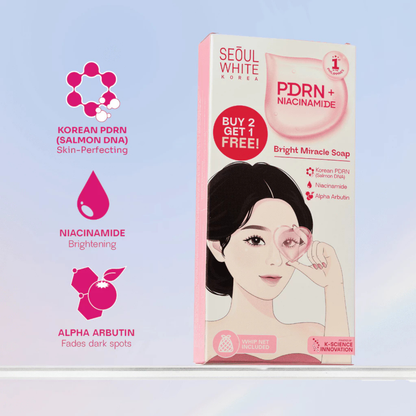 SEOUL WHITE KOREA Bright Miracle Soap (PDRN + Niacinamide) 3x90g