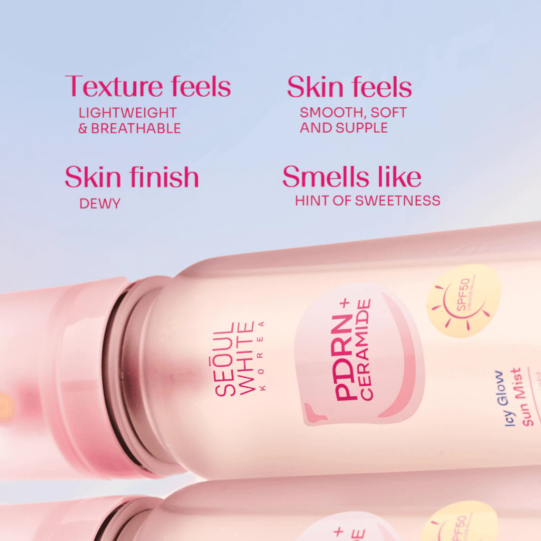 SEOUL WHITE KOREA Icy Glow Sun Mist (SPF50 PA++++, PDRN + Ceramide) 85ml