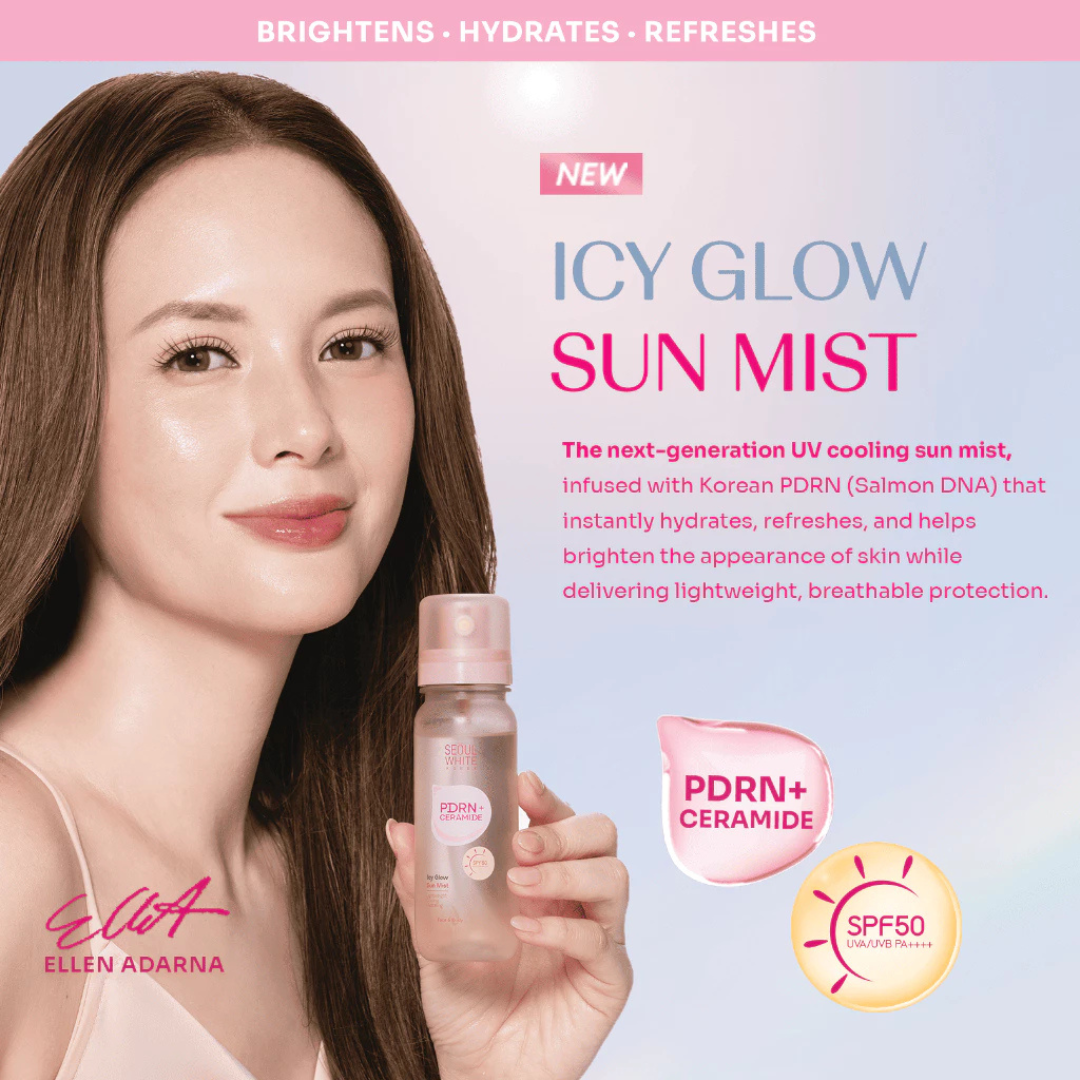 SEOUL WHITE KOREA Icy Glow Sun Mist (SPF50 PA++++, PDRN + Ceramide) 85ml
