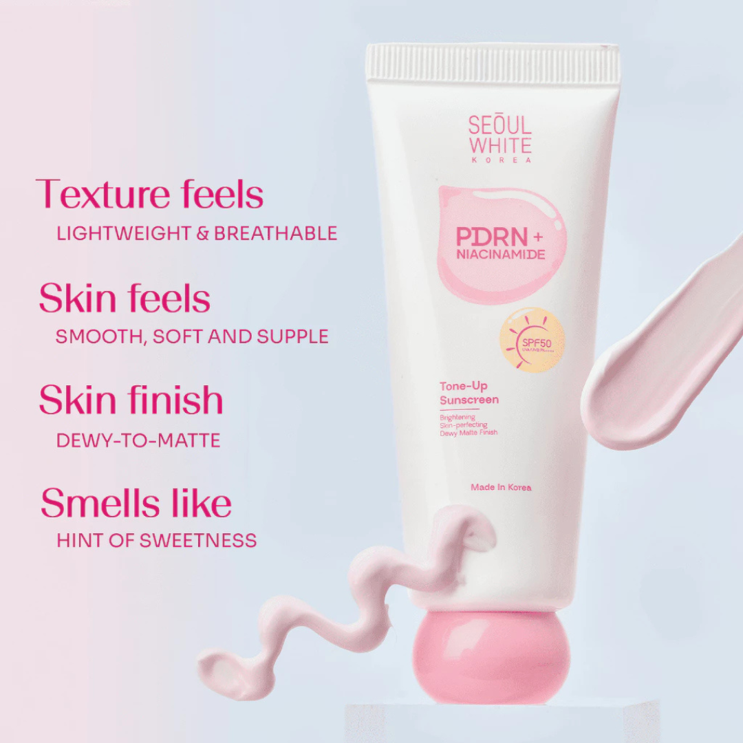 SEOUL WHITE KOREA Tone-Up Sunscreen (SPF50 PA++++, PDRN + Ceramide) 30ml