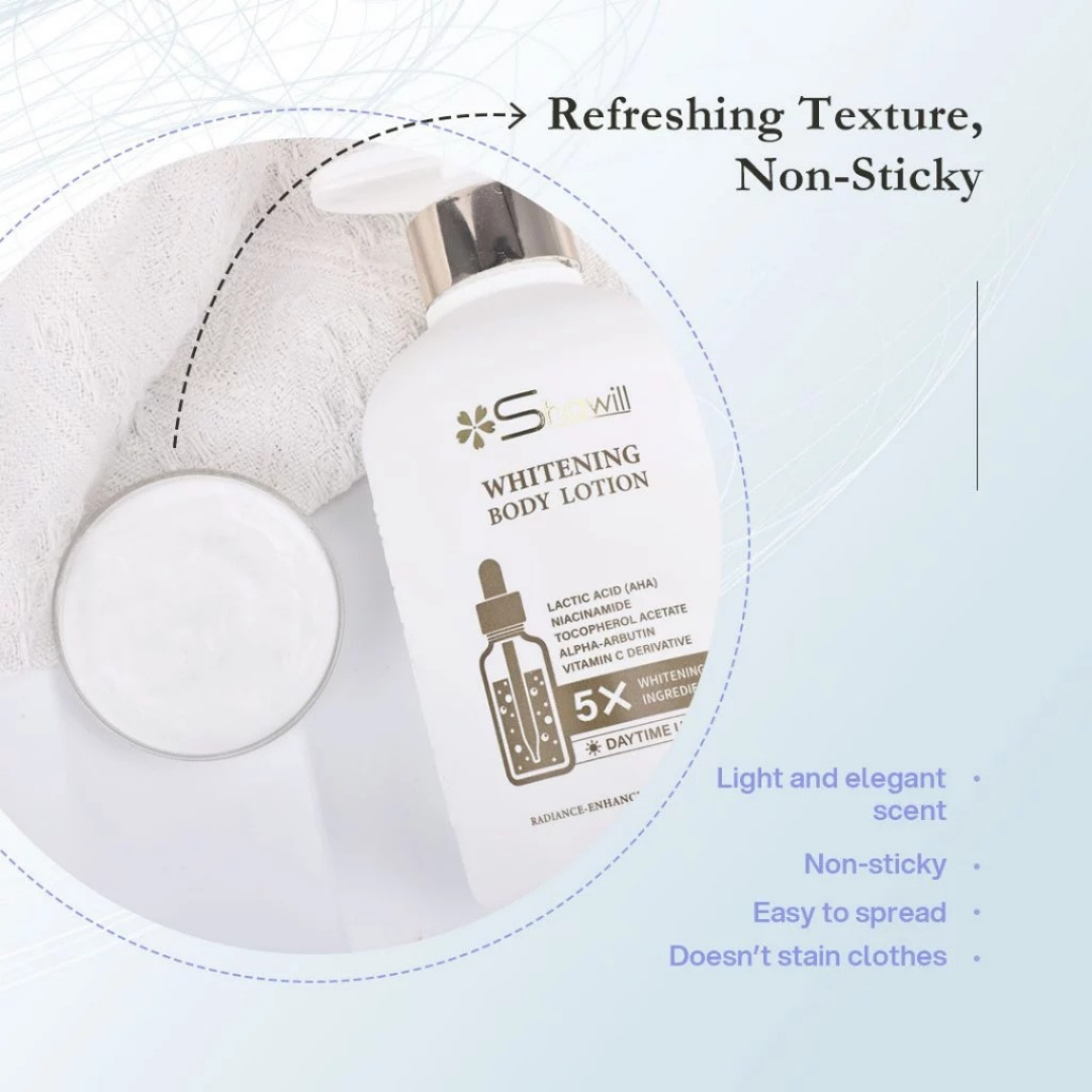 SHAWILL Whitening Body Lotion (Daytime, AHA + Niacinamide + Arbutin) 500ml