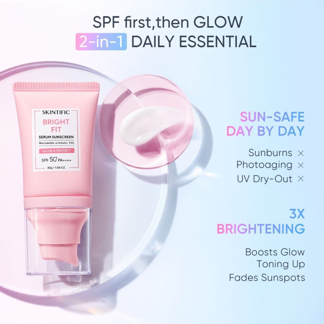 SKINTIFIC Bright Fit Serum Sunscreen (Glow & Protect, SPF50+ PA++++) 50g
