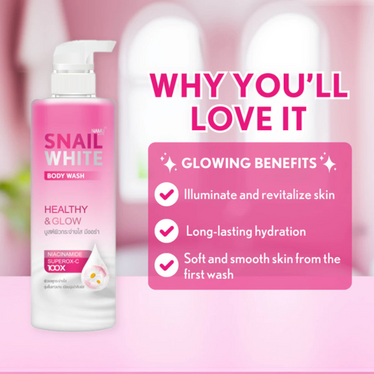 SNAILWHITE Body Wash (Healthy & Glow Niacinamide Superox-C 100x) by NAMU LIFE 500ml