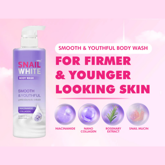 SNAILWHITE Body Wash (Smooth & Youthful Nicinamide Collagen) by NAMU LIFE 500ml