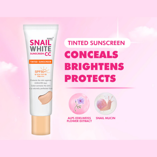 SNAILWHITE Sunscreen CC SPF50+ UVA/UVB PA+++ by NAMU LIFE | Choose Size