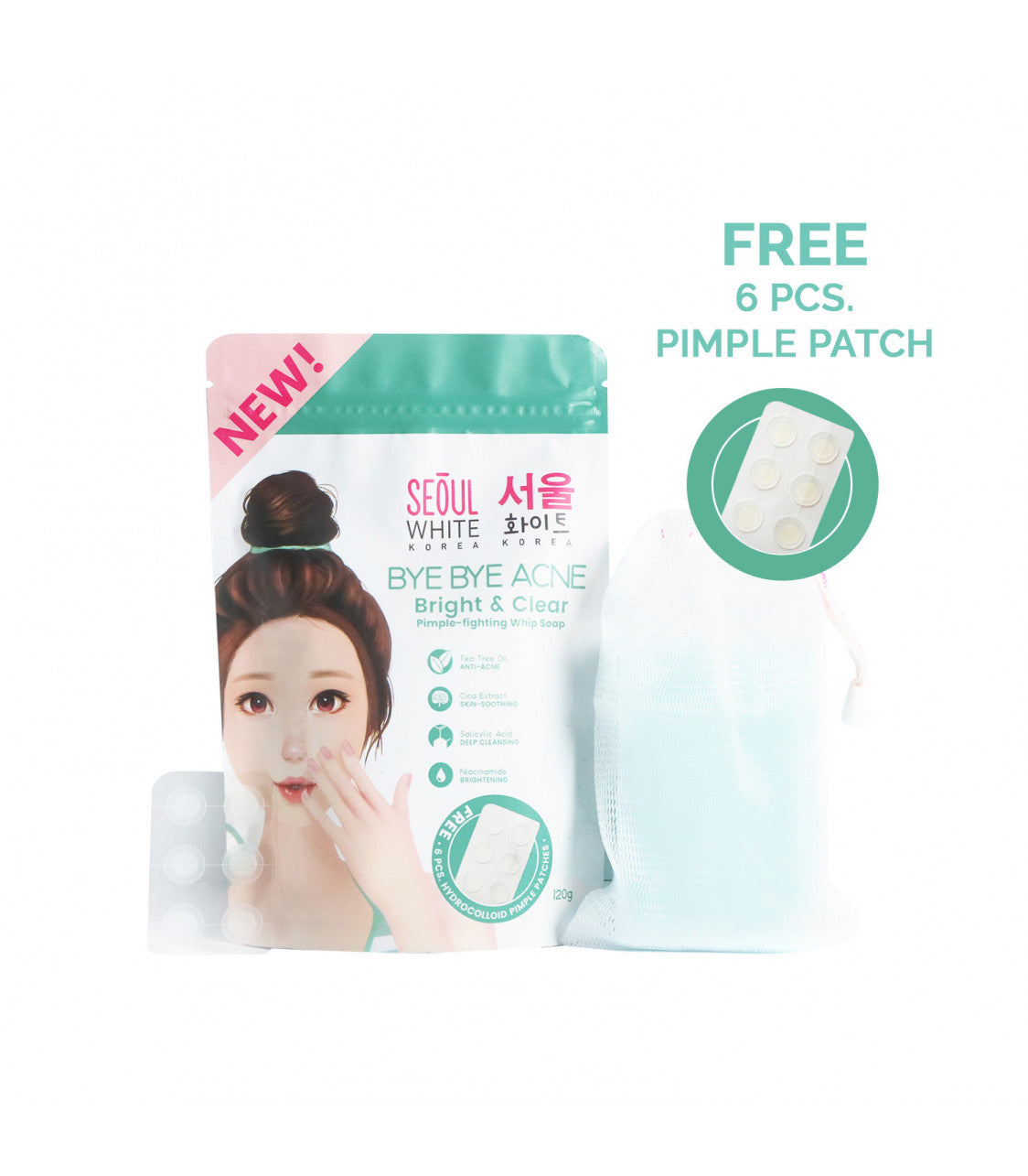 Seoul White Korea Bye Bye Acne Bright & Clear Pimple-Fighting Whip Soap 120g