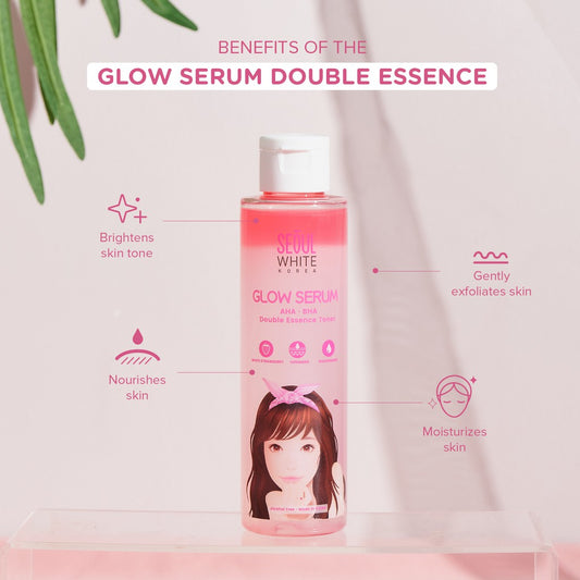 Seoul White Korea Glow Serum (AHA, BHA) Double Essence Toner 150ml