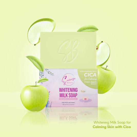 Sereese Beauty Whitening Milk Soap (Cica, Green Apple Scent) 100g