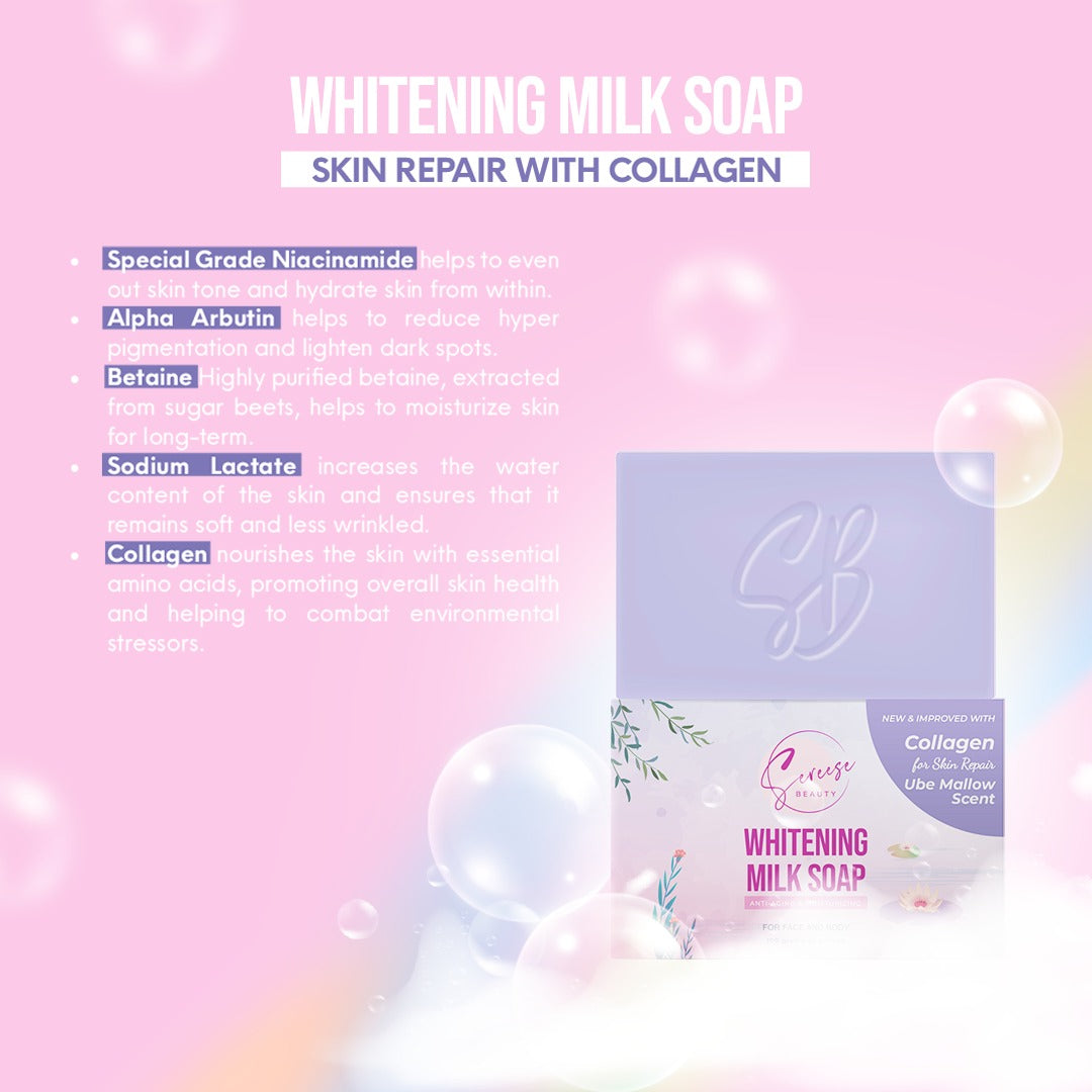 Sereese Beauty Whitening Milk Soap (Collagen, Ube Mallow Scent) 100g ...