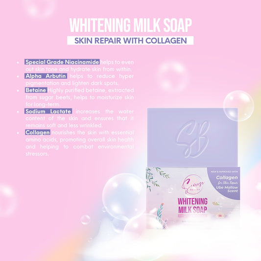 Sereese Beauty Whitening Milk Soap (Collagen, Ube Mallow Scent) 100g