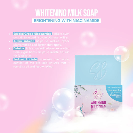 Sereese Beauty Whitening Milk Soap (Niacinamide, Bubblegum Scent) 100g