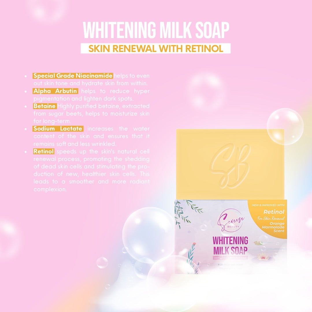 Sereese Beauty Whitening Milk Soap (Retinol, Orange Marmalade Scent) 100g