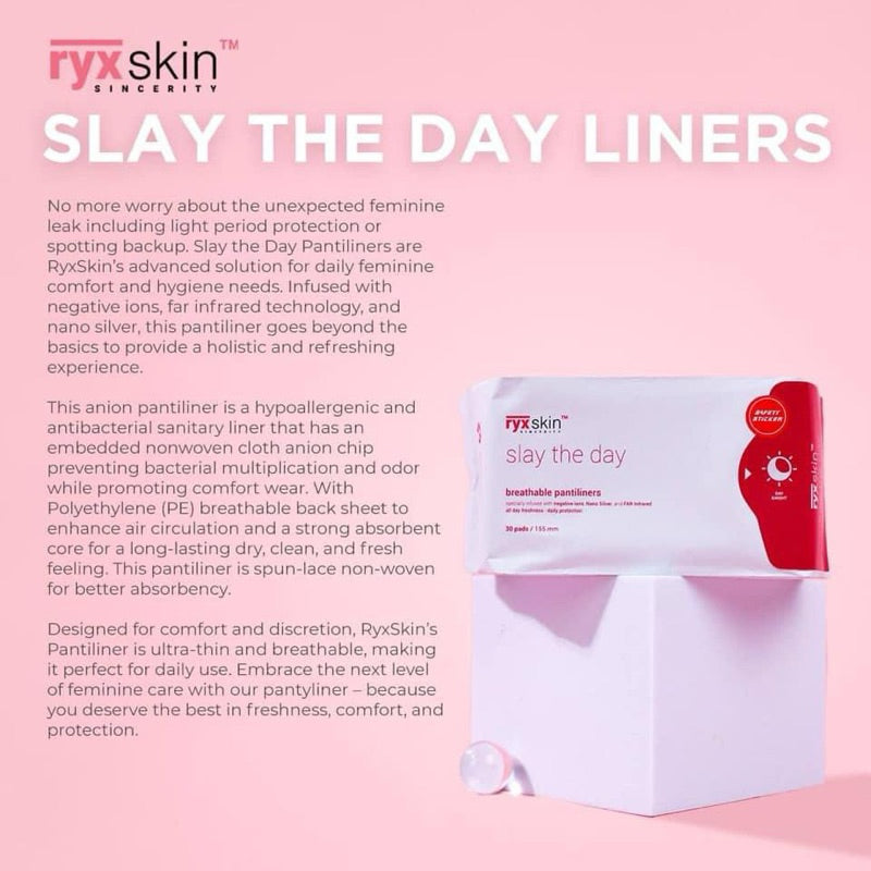 Slay The Day Breathable Pantiliners by RyxSkin Sincerity (30 pads)