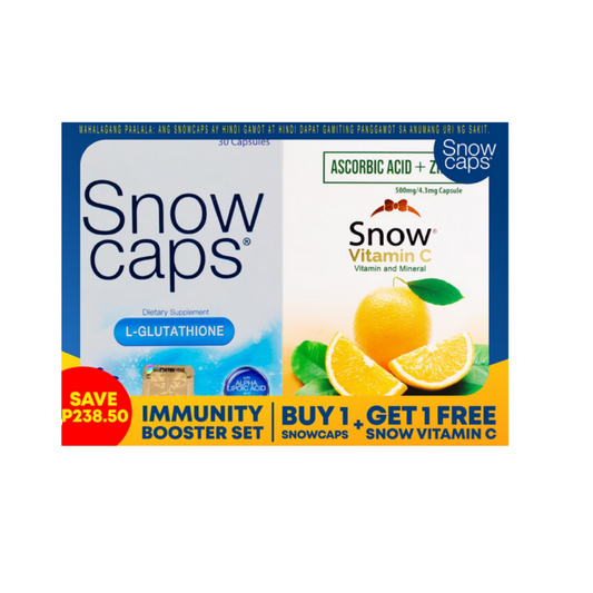 Snow Caps L- Glutathione Capsules (30s) with Snow Vitamin C Capsules (30s)